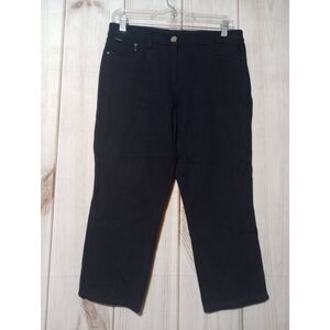 Chico's Pants Ladies 4 Chico's.5 Black Chino Straight Leg  So Slimming Comfort W
